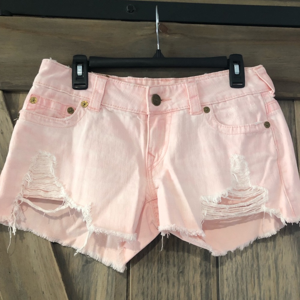 NWOT!! True Religion Light Pink Denim Shorts!!